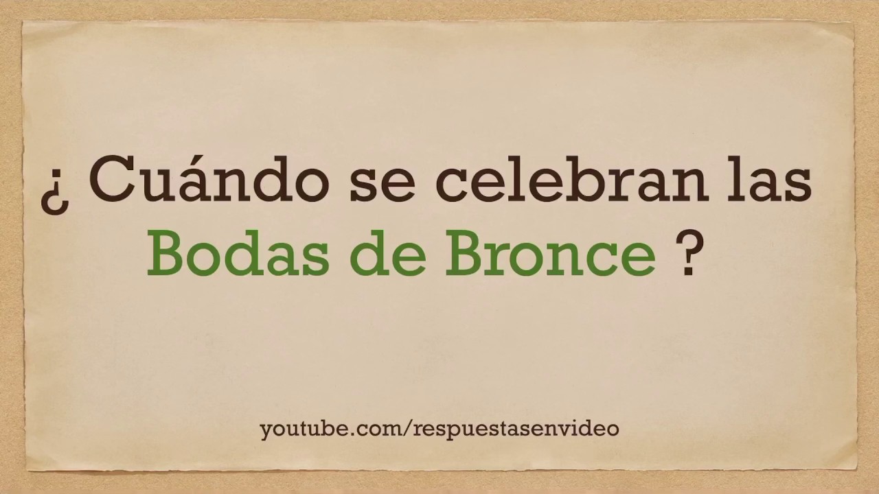 cuando son las bodas de bronce