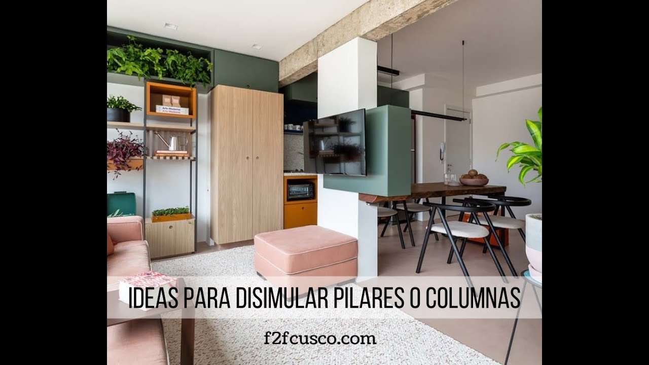 como decorar una columna en el salon