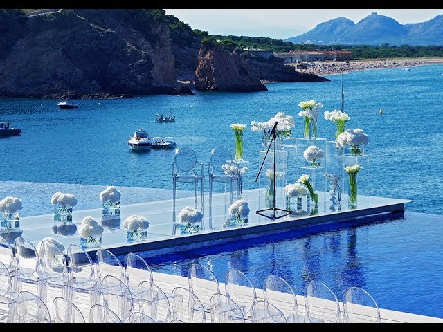 boda en la playa de noche lujosa
