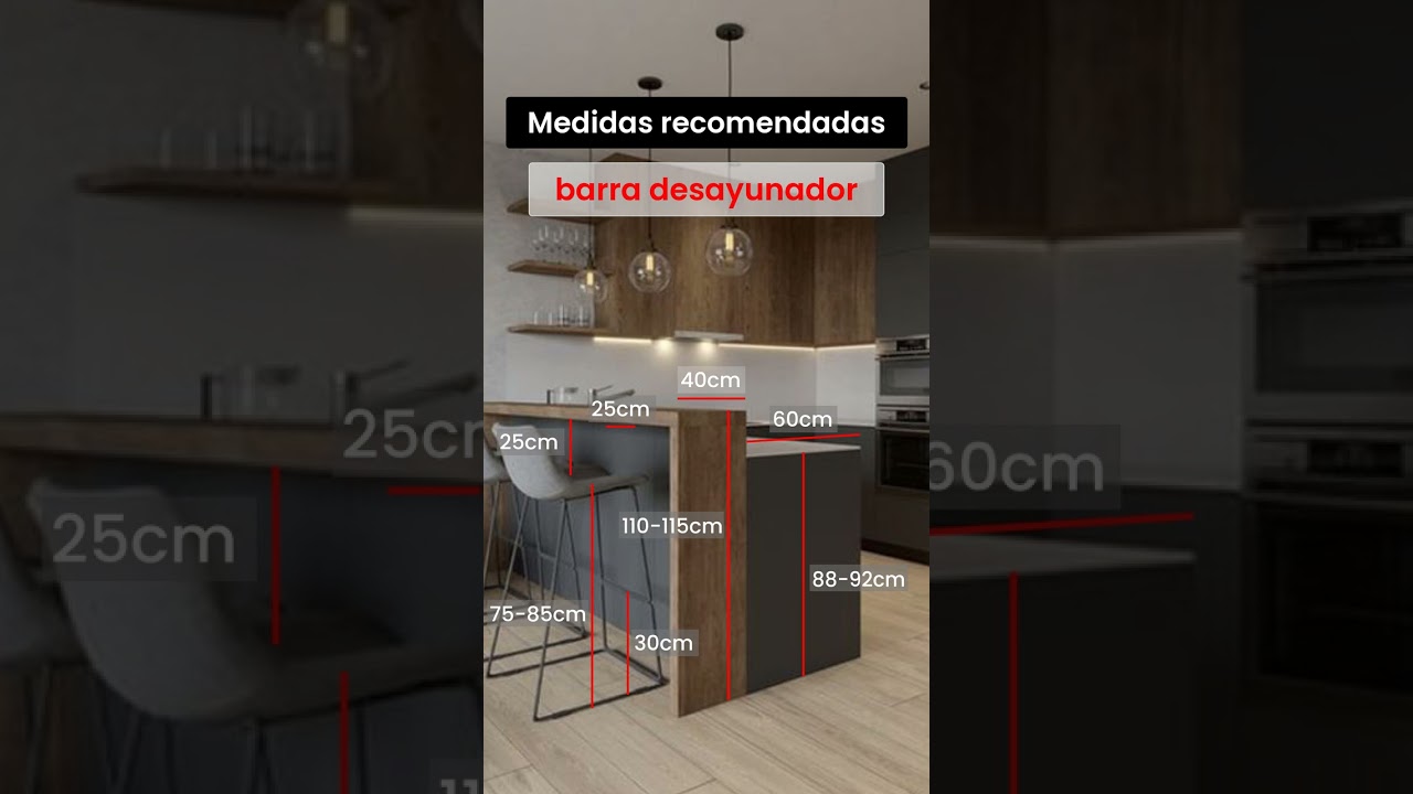 cuanto debe medir la barra de una cocina