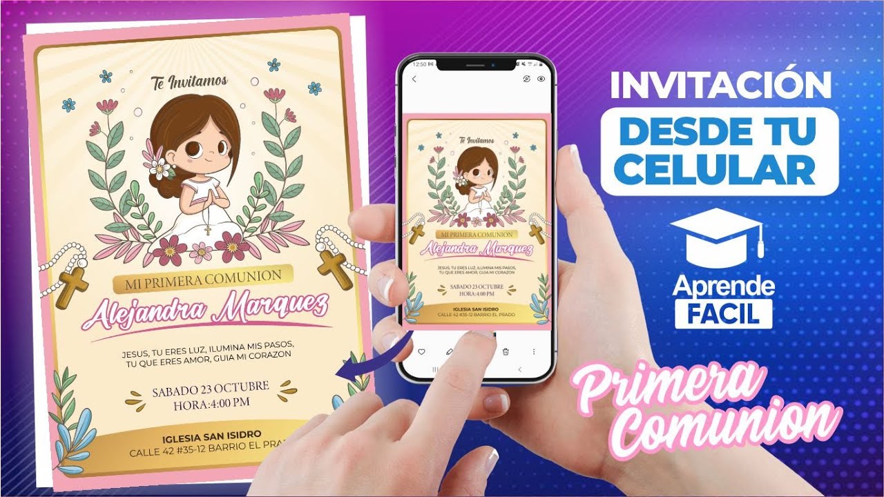 datos para invitacion de primera comunion