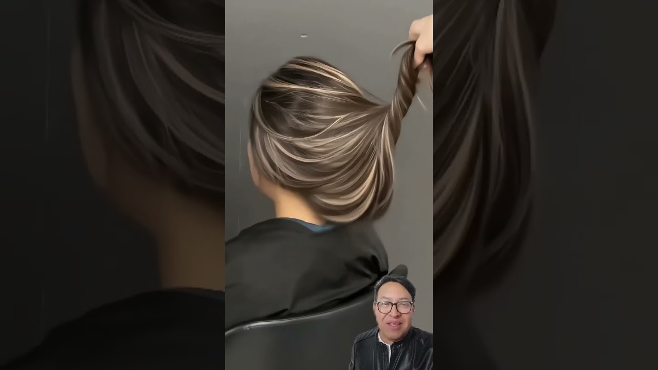 pelo corto castaño con mechas rubias